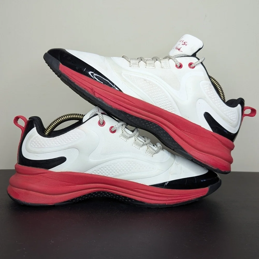 Skechers Ashley Park Street Glam Point the Way Sneakers White‎ Black Red Size 8